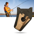 Fivela de couro Nayueo para cana de pesca, com suporte para anzol na lateral, ideal para pescadores.