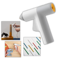 Pistolet à colle chaude sem fio da marca Hoto para artesanato e projetos criativos, com corpo compacto e bateria recarregável.