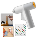 Pistolet à colle chaude sem fio da marca Hoto para artesanato e projetos criativos, com corpo compacto e bateria recarregável.