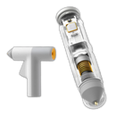 Pistolet à colle chaude sem fio da Hoto para artesanato, com bico de aplicação e corpo compacto para projetos criativos.