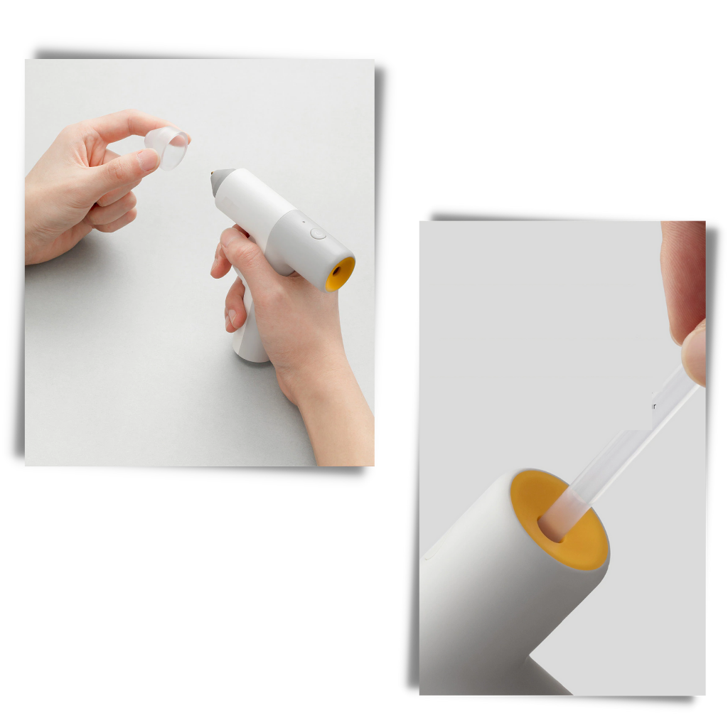 Pistolet à colle chaude sem fio da Hoto para artesanato, com corpo compacto e gatilho para aplicação precisa de cola.