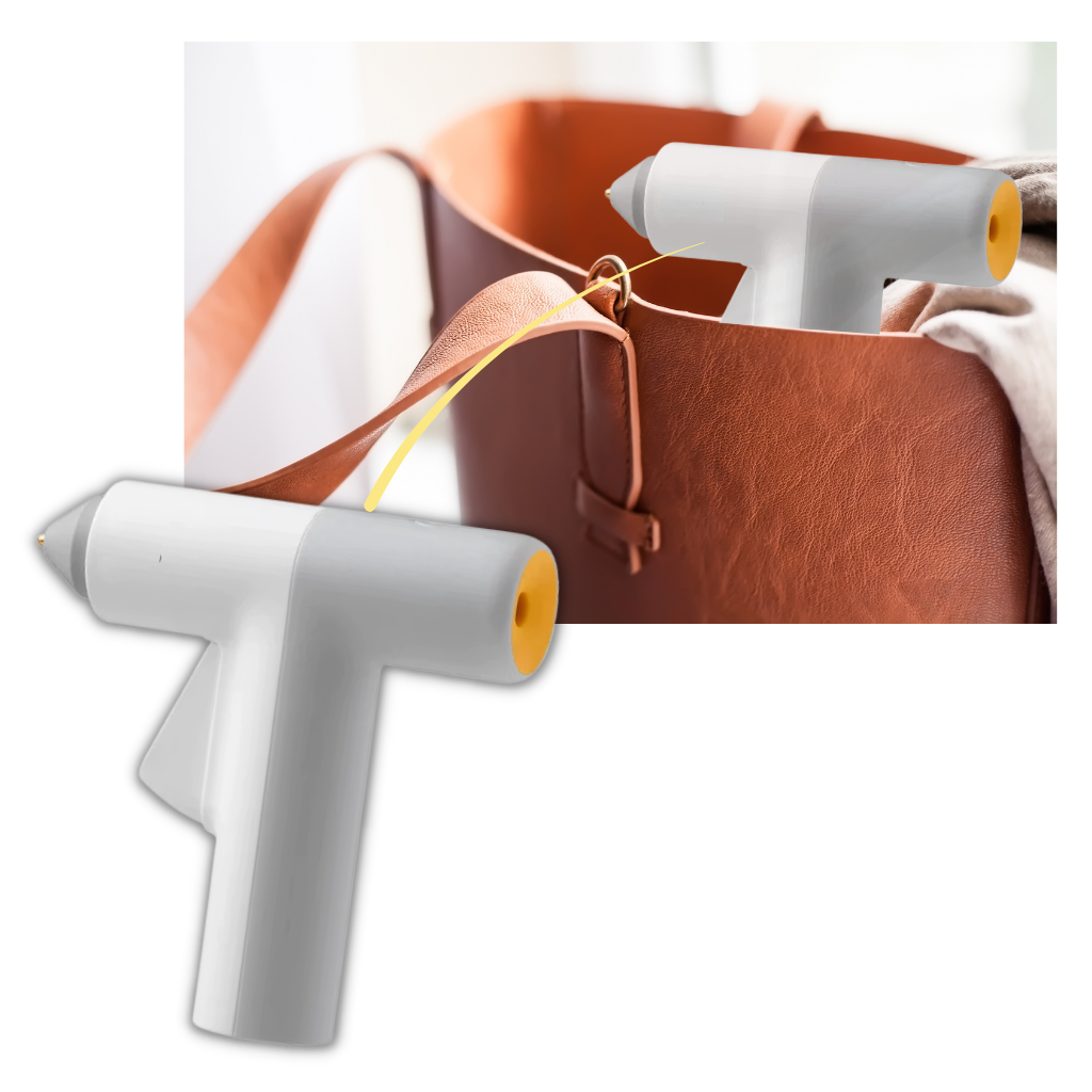 Pistolet à colle chaude sem fio Hoto para artesanato, com bico de aplicação e design portátil para projetos criativos.
