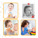 Biberons de silicone Hotwinter com colher anti-debordamento em tom rosa, ideal para alimentação infantil.