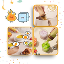 Biberons de silicone Hotwinter com colher anti-debordamento, cor rosa, ideal para alimentação infantil.