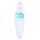 Biberons de silicone rosa da Hotwinter com colher anti-desborde, ideal para alimentação infantil com design seguro e prático.