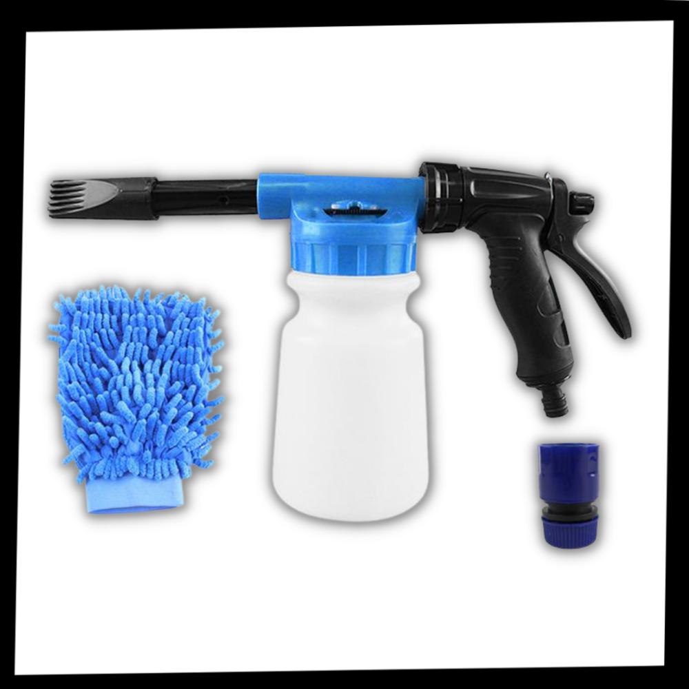 Pistolet à mousse Houkiper para lavagem de carros, ferramenta de limpeza e decoração de veículos, com bico ajustável e tanque de espuma