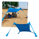 Tente de ombragem leve para praia, marca Htovila, em tecido vermelho, ideal para proteção solar ao ar livre na praia.