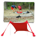 Tente de Ombroagem leve para praia da marca Htovila, estrutura em vermelho, ideal para atividades ao ar livre na praia.