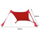 Tenda de sombra leve para praia da marca Htovila, cor vermelha, ideal para atividades ao ar livre na praia.