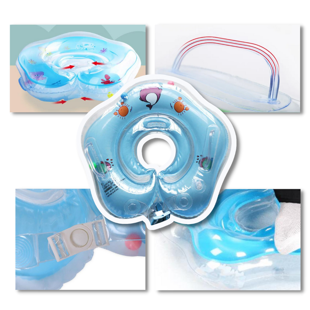 Bouée de cou pour bébé Huasi, acessório de banho infantil em laranja, com design confortável para segurança do bebê