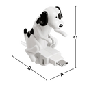 Cabo de carregamento rápido em forma de cachorro da marca Lexi, com design de cachorro em posição de apoio para dispositivos móveis.