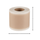 Adesivo de silicone com ácido hialurônico para cicatrizes, produto de primeiros socorros da marca Dongzhur, com dimensões visíveis.