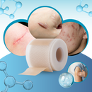 Adesivo de silicone com ácido hialurônico para cicatrizes, produto de primeiros socorros da marca Dongzhur, invisível na pele.