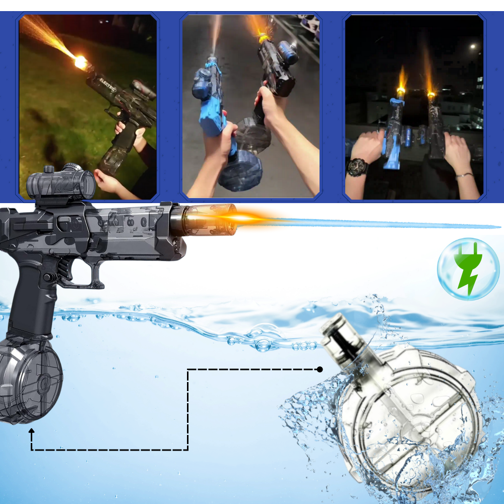 Pistola d'água elétrica Hearnice para jogos ao ar livre, com design de pulso hidro para diversão fácil e refrescante