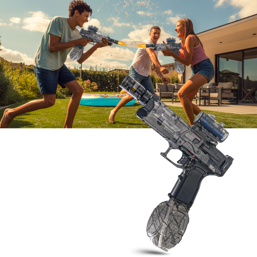 Pistola de água elétrica Hearnice, brinquedo de jogos ao ar livre, com design de pistola de água para diversão ao ar livre.