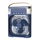 Climatizador portátil à água Menolana de cor azul, dispositivo compacto para resfriamento e aquecimento de ambientes.