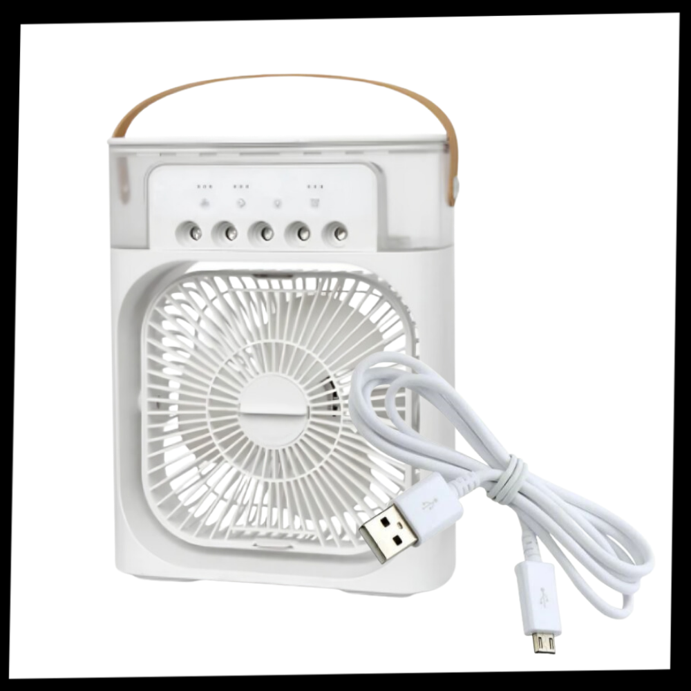Climatizador portátil de água Menolana, pequeno, compacto, com embalagem para resfriamento e aquecimento de ambientes.