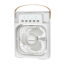 Climatizador portátil Menolana de cor branca, sistema de resfriamento a água, compacto e eficiente para ambientes pequenos.