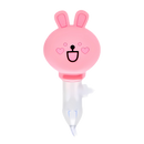Mouche-bébés aspirador nasal de silicone na cor rosa, para higiene nasal suave de bebês.