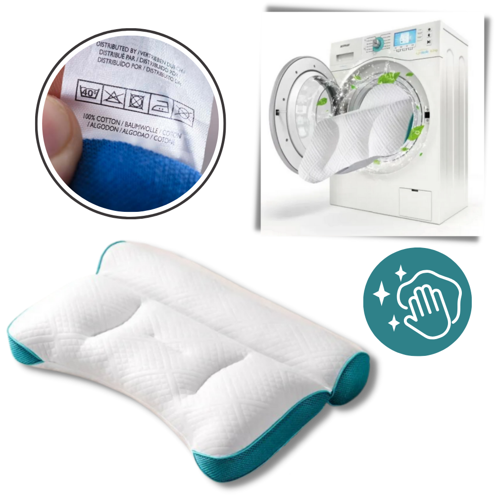 Travesseiro de suporte cervical hipoalergênico Jiafang, ideal para conforto e alívio de dores no pescoço, em tecido limpo.