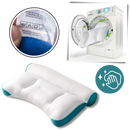 Travesseiro de suporte cervical hipoalergênico Jiafang, ideal para conforto e alívio de dores no pescoço, em tecido limpo.