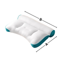 Travesseiro de apoio cervical hipoalergênico Jiafang, dimensões visíveis, ideal para suporte confortável e seguro na cama.