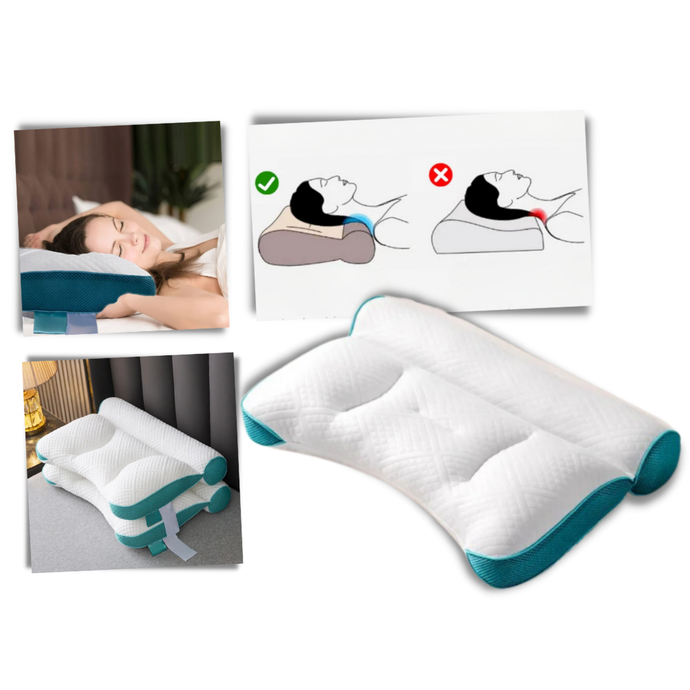 Travesseiro de suporte cervical hipoalergênico da Jiafang, ideal para conforto e alívio de dores no pescoço, em tecido suave.