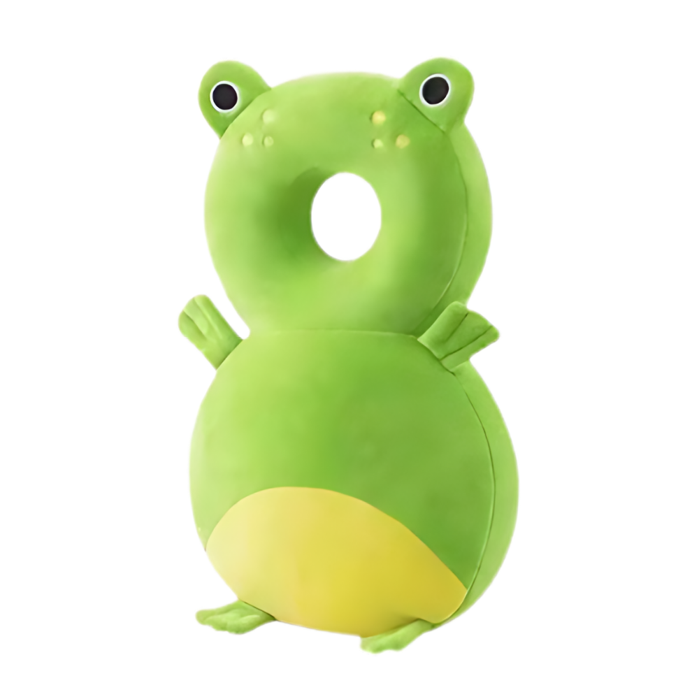 Protetor de cabeça hypoalergênico para bebê Dido com design de sapo, acessório de segurança confortável para recém-nascidos.