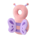 Protetor de cabeça para bebê da Dido, acessório de segurança hipoalergênico, com design de borboleta rosa.