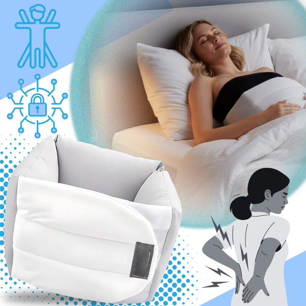 Órtese de suporte dorsal em seda gelada da Walm-Creator, com design confortável para apoio e estabilidade na região lombar.