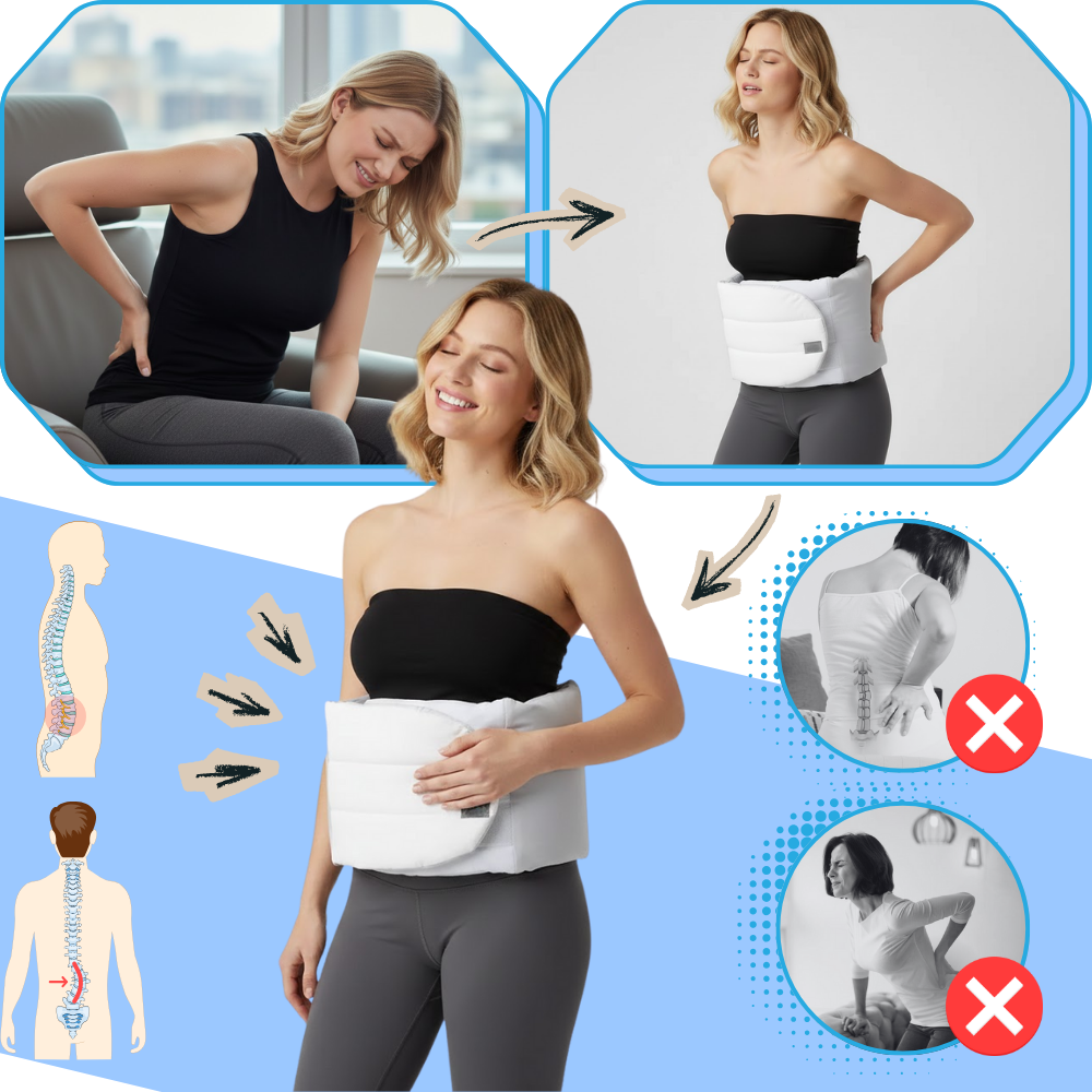 Órtese de suporte dorsal em seda gelada Walm-Creator, com design anatômico e confortável para apoio da coluna.
