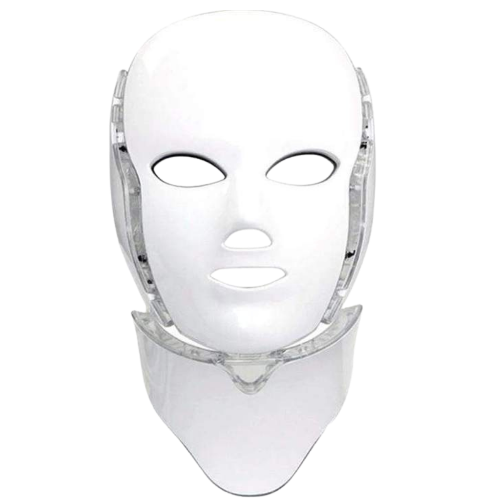 Máscara profissional de luminoterapia LED da Icoco, com luzes coloridas para cuidados faciais e rejuvenescimento.