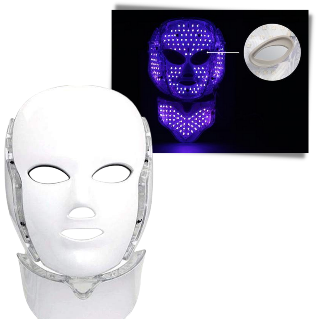 Máscara profissional de luminoterapia a LED da Icoco, dispositivo de cosméticos para tratamentos de pele com luz LED.