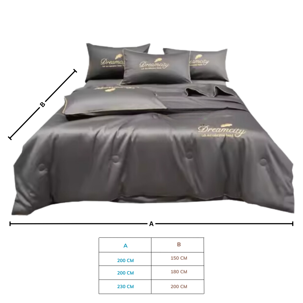 Capa de edredom de seda glacée suave da Betiyuaoe, roupa de cama confortável e elegante, vista de detalhe em tecido suave.