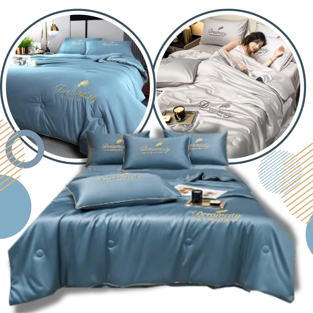 Envoltório de edredom de seda glacê suave da Betiyuaoe, tecido respirável e macio para uma cama elegante e confortável.