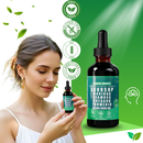 Gotas de extrato de Corossol e plantas naturais da marca Ikzee, suplemento de fitness e nutrição, frasco com gotas transparentes.