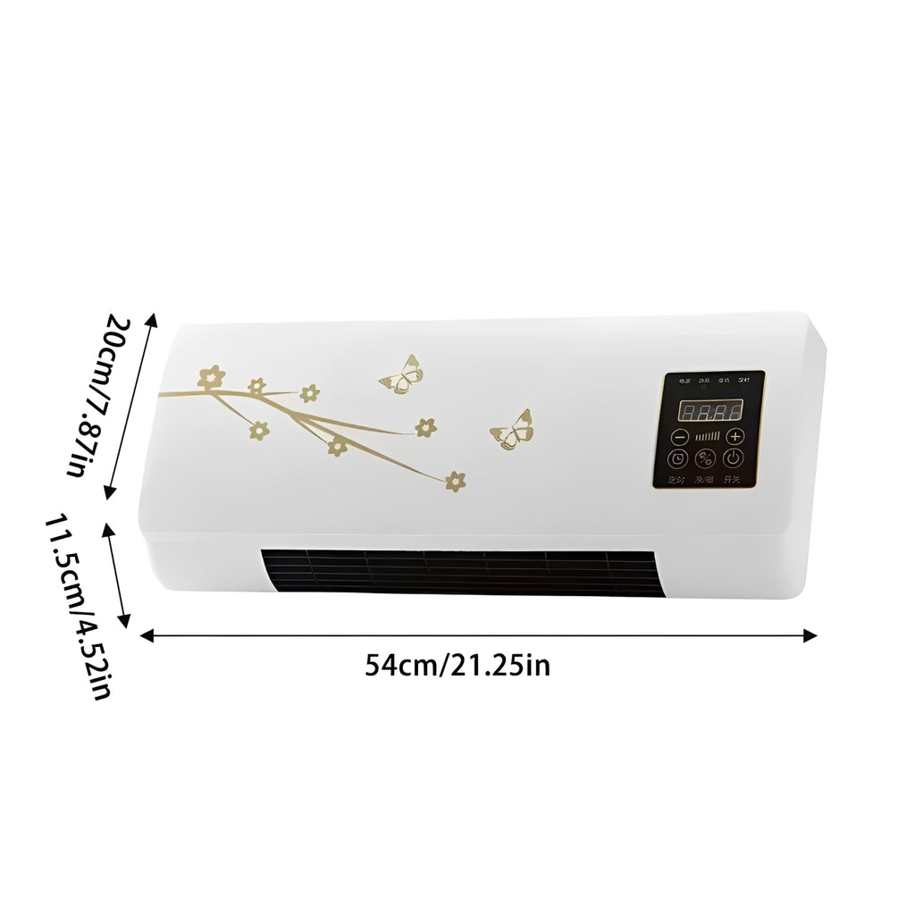 Climatizador portátil Maison Elara France Split Max™ com design compacto, controle remoto e painel digital visível na imagem.
