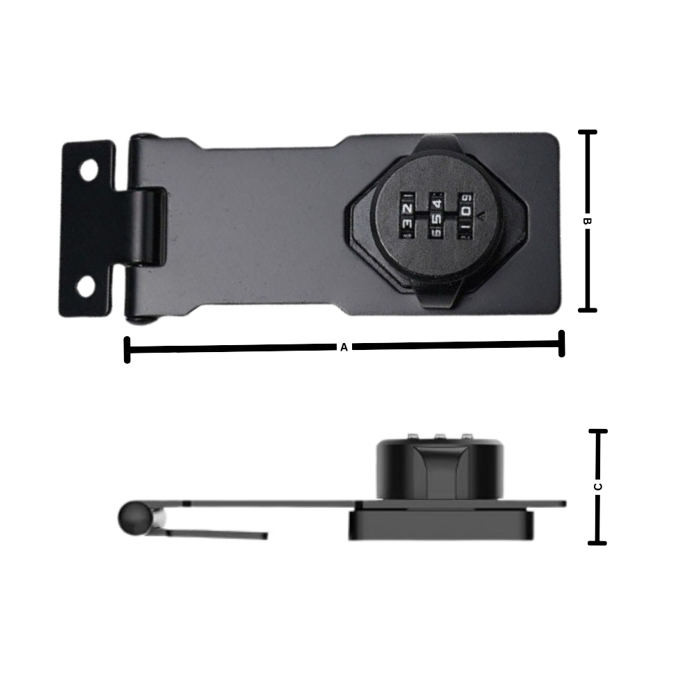 Fechadura de armário sem chave Imestou, bloqueio preto de instalação rápida para segurança e proteção de armários.