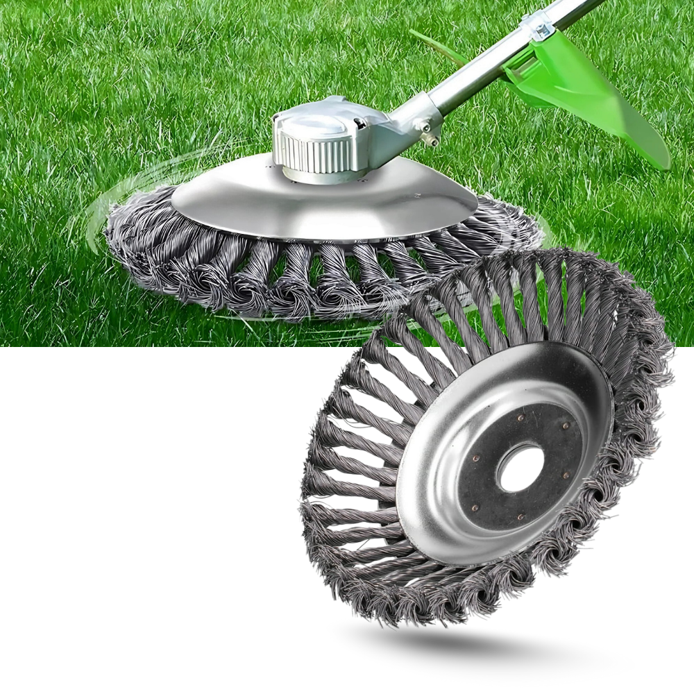 Brosse de désherbage Ineticiam pour débroussailleuse, accessoire électrique d'extérieur, 150 mm, nettoie et désherbe efficacement.