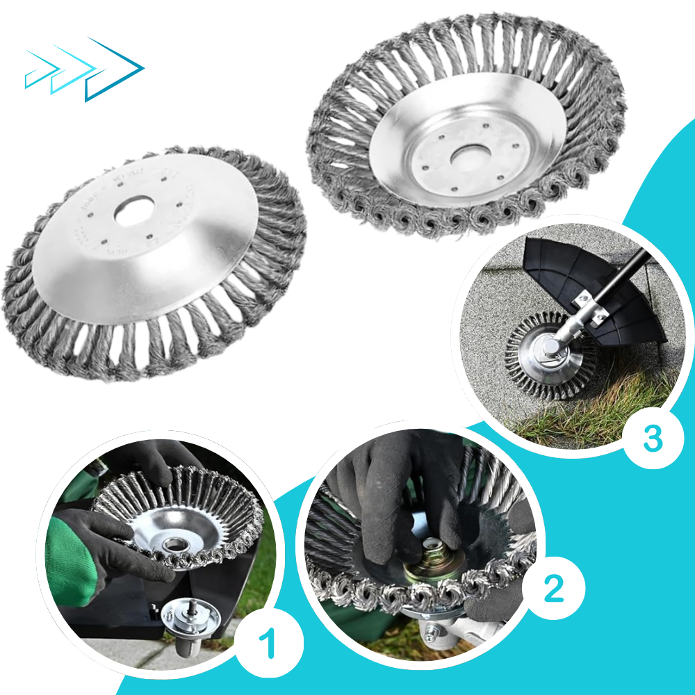 Brosse de désherbage pour débroussailleuse Ineticiam, accessoire électrique d'extérieur, 150 mm, outil pour éliminer les mauvaises herbes