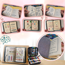 Livro de pontos de bordado em linho da marca Infunly, com detalhes de pontos de bordado em tecido de linho para artesanato.