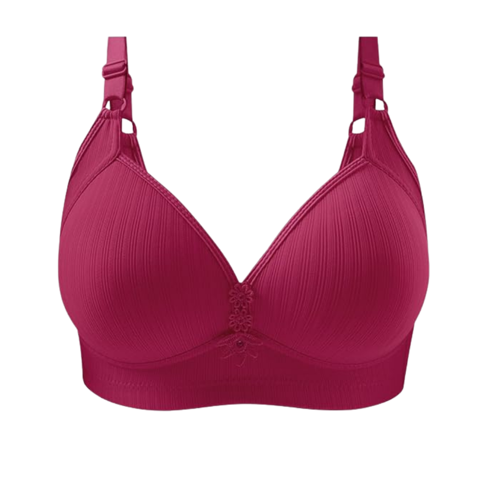 Soutien-gorge push-up sem aro sem fio grande tamanho da marca Inkach, em tecido preto, com detalhes suaves e confortáveis.