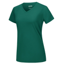 Blusa feminina com decote em V refrescante da Fruit Of The Loom, em verde esmeralda, feita de tecido leve e confortável.
