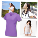 Camiseta feminina com decote em V refrescante da Fruit Of The Loom, tecido leve e confortável para uso diário.