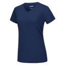T-shirt feminino da Fruit Of The Loom com decote em V refrescante na cor azul marinho, tecido leve e confortável.