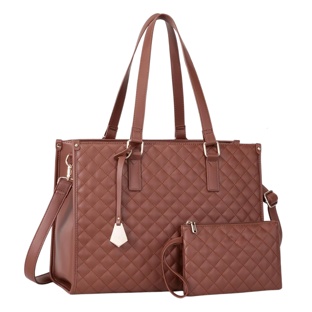 Bolsa tote térmica Fzflzdh em couro marrom com compartimentos isolados, ideal para manter alimentos e bebidas frescos.