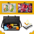 Sac fourre-tout térmico da Fzflzdh, saco de mão isolado com bolso para evitar derramamentos, ideal para transporte de alimentos.