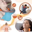 Aparelho de massagem Integratzker para relaxamento, com design laranja e foco em terapia de massagem localizada.