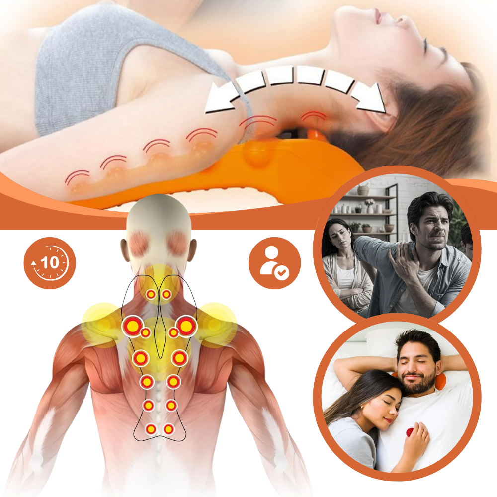 Aparelho de massagem Integratzker para relaxamento localizado, na cor laranja, com design ergonômico para alívio de tensões.