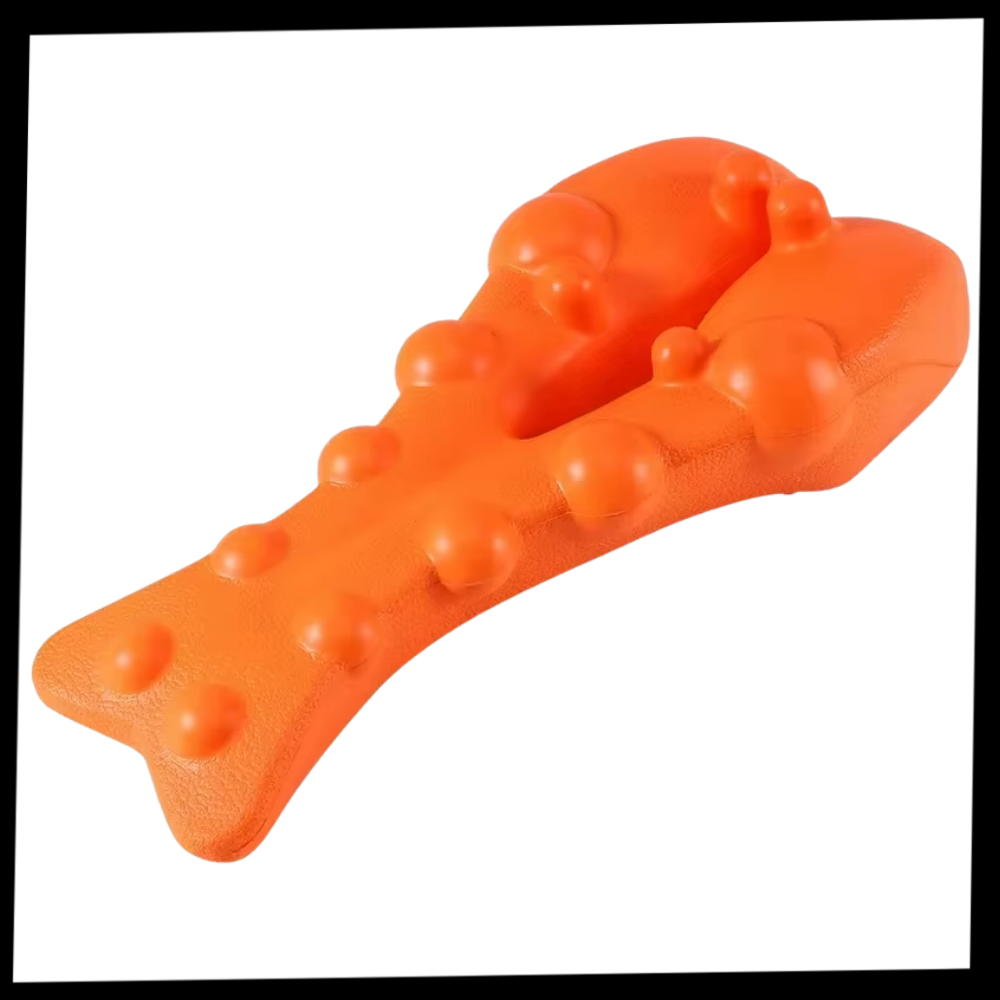 Dispositivo de massagem Integratzker para relaxamento, com design laranja e foco em massagem localizada no corpo.